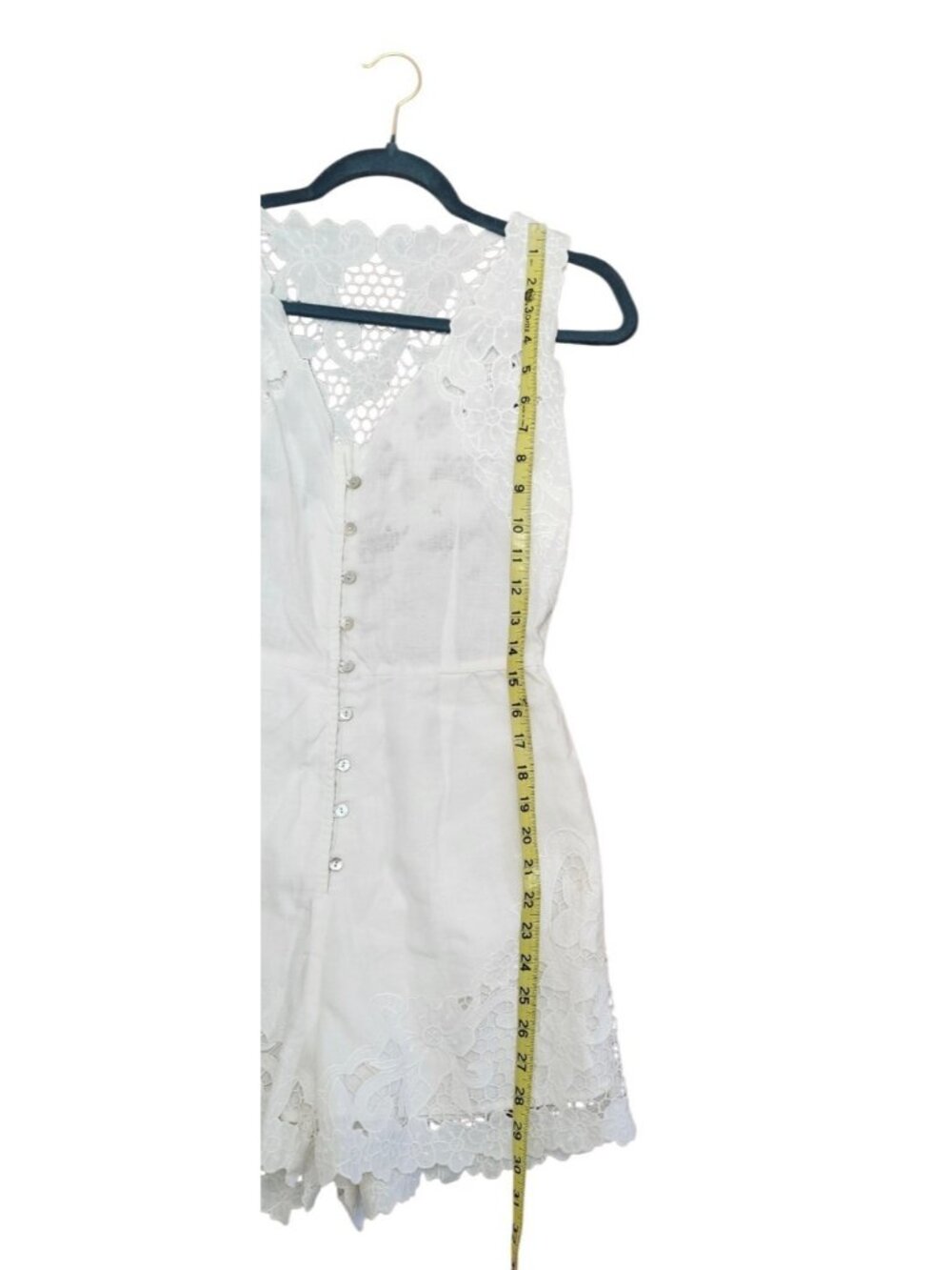 Zimmermann White Linen Lace Romper Playsuit Size 0 /US 4 Floral Embroidered Boho - Picture 10 of 14